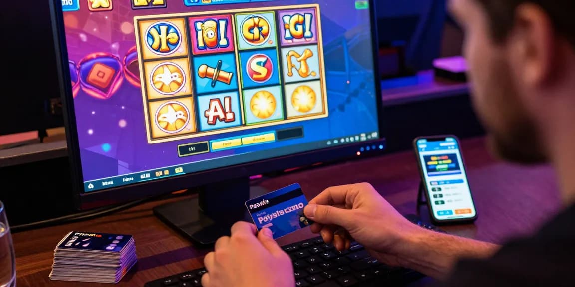 Spieler genießt ein Paysafe Card Casino-Erlebnis mit lebendigen Grafiken und Paysafe-Karten
