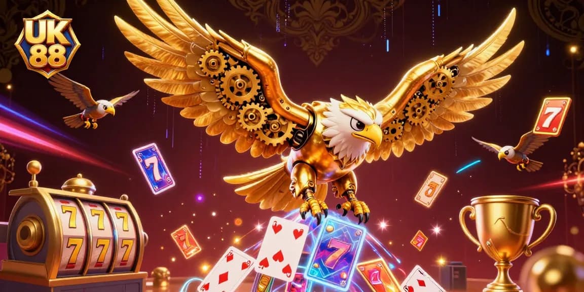 Experience the thrill of UK 88 slots with dynamic jackpot counters and vibrant golden eagles.