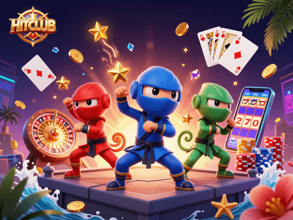 Experience the thrills of HITCLUB with colorful chameleons showcasing exciting casino elements.