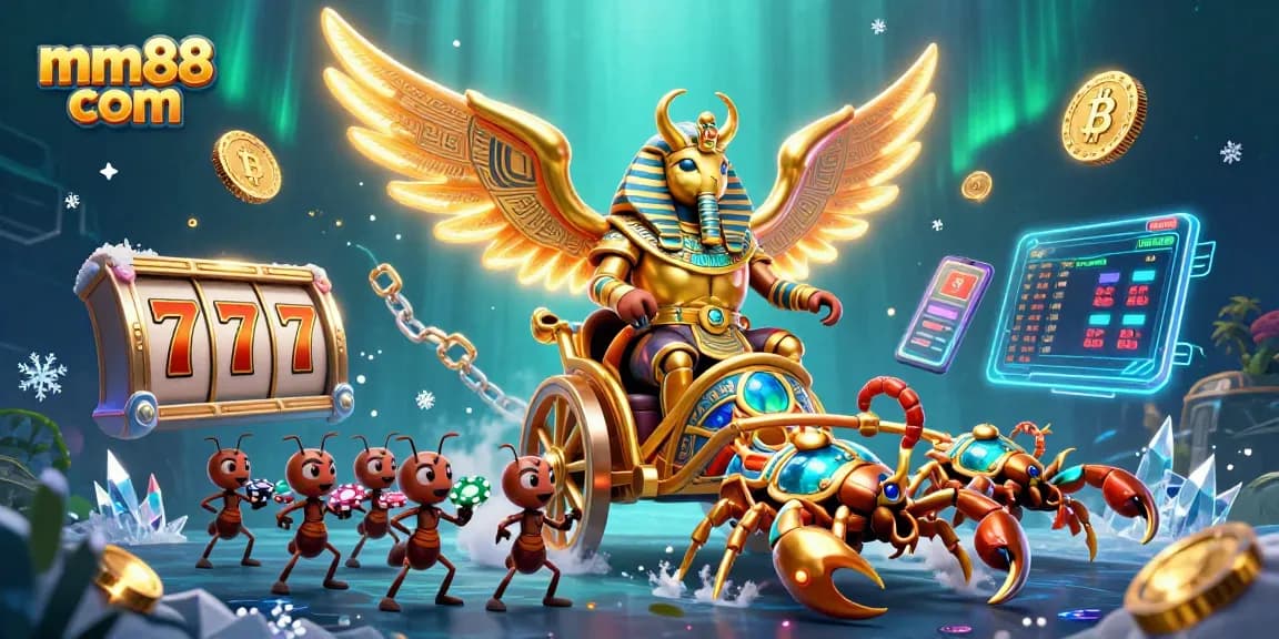 Experience thrilling excitement with mm88 com in a vibrant 3D slot gaming scene featuring unique characters.