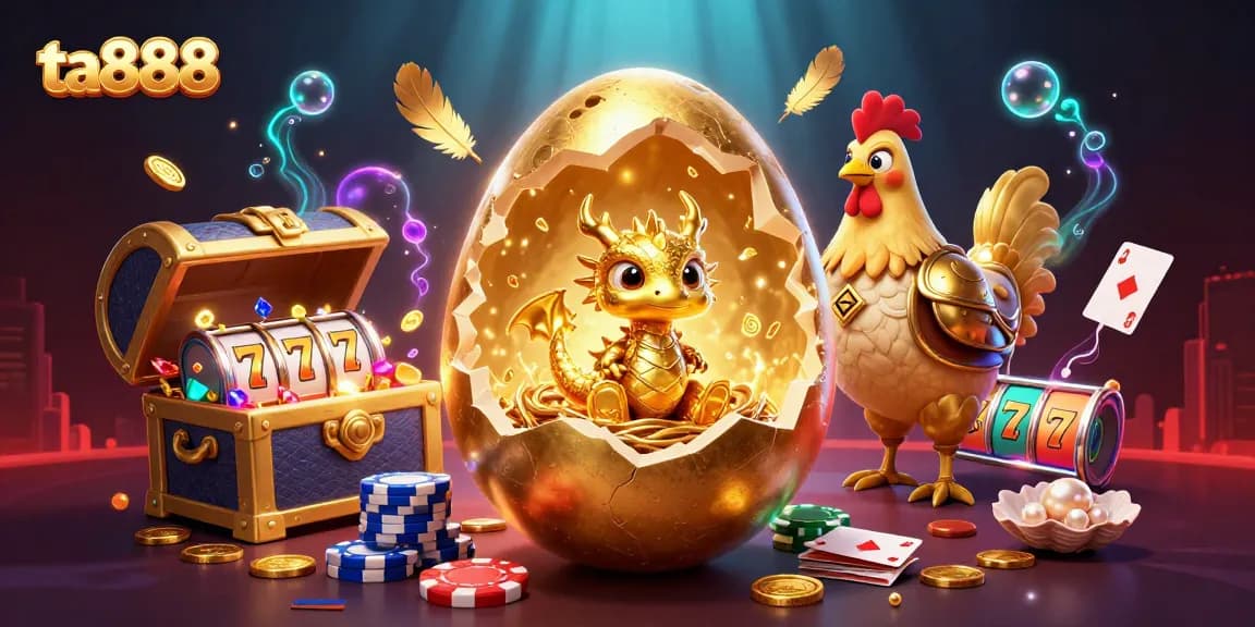 Engage with ta888's thrilling casino scene featuring a golden dragon and betting elements.