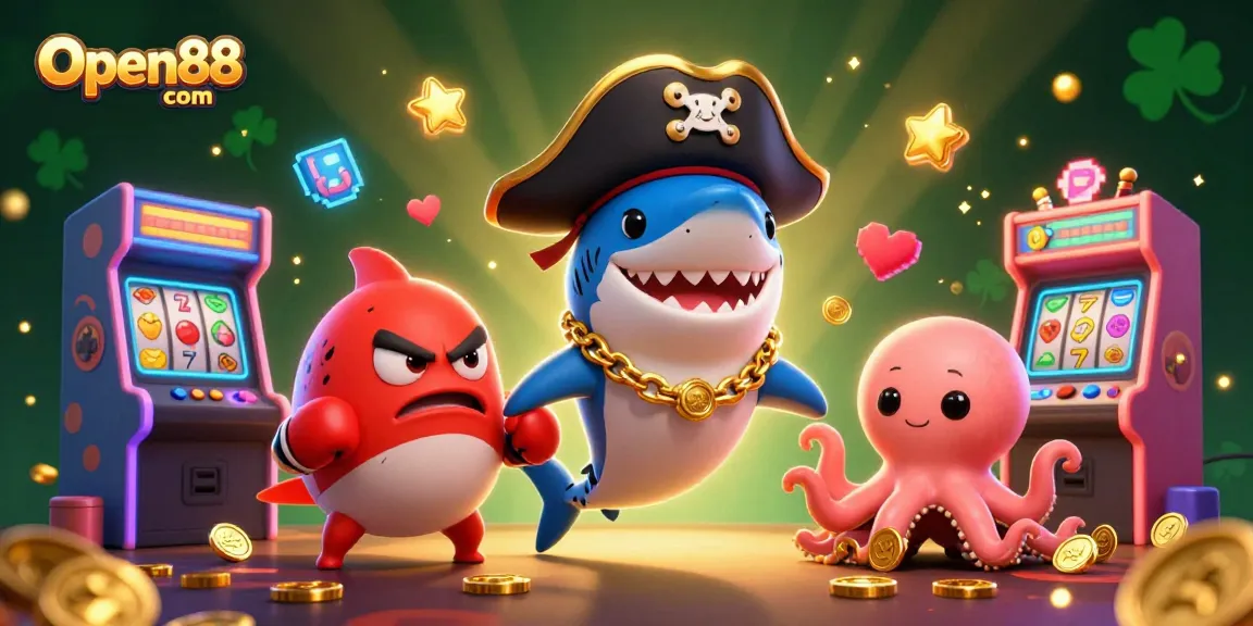 Engage with thrilling gameplay at Open88 com featuring dynamic characters, vibrant casino elements, and exciting gold treasures.
