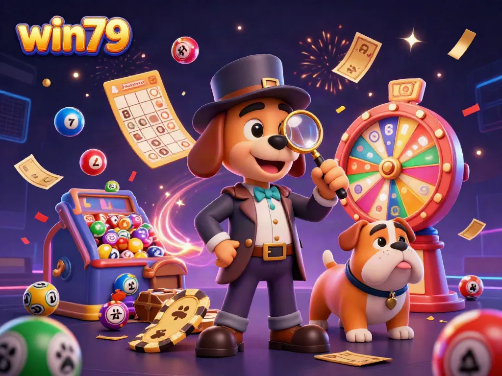Engage in exciting betting strategies at win79 while exploring colorful lottery balls and casino elements.