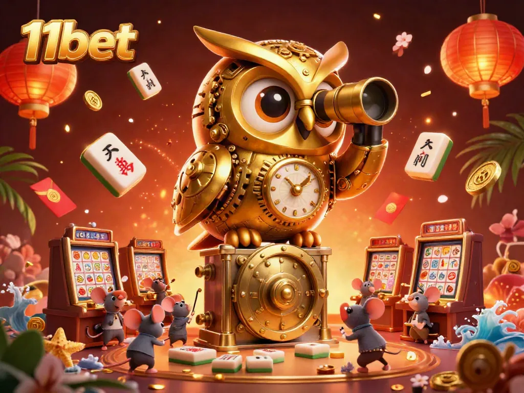 Engage in thrilling gaming at 11bet's vibrant casino with dynamic illustrations of lucky symbols and characters.