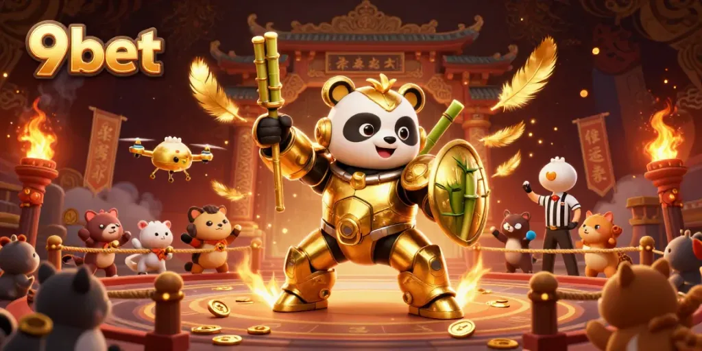 Experience thrilling gameplay at 9bet with an exciting casino scene featuring animated characters and vibrant action.