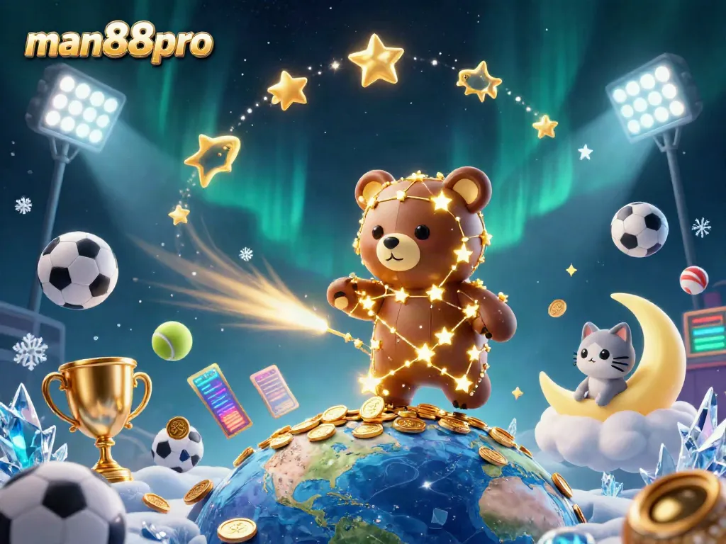 Experience thrilling jackpots at man88pro with a dynamic scene of cosmic characters and vibrant casino elements.