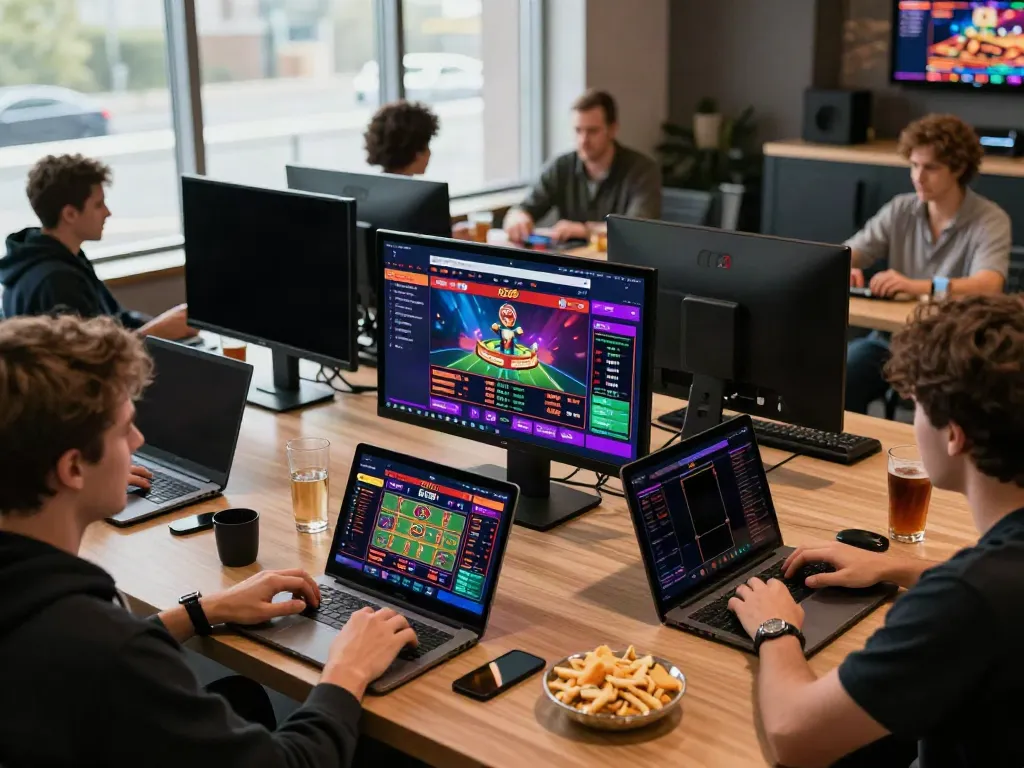 Players engaging on the RED88 gaming platform, showcasing excitement in online gambling.