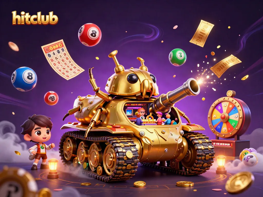 Experience excitement at hitclub with a vibrant 3D casino scene showcasing dynamic lottery action and rich game elements.