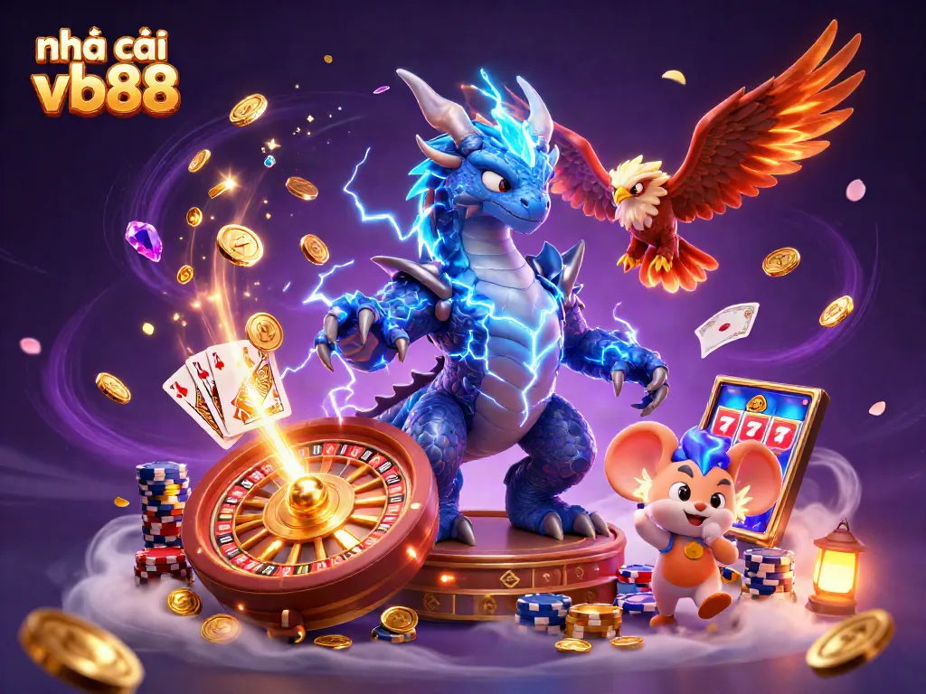 Experience excitement at nhà cái vb88 with a dynamic scene full of casino treasures.