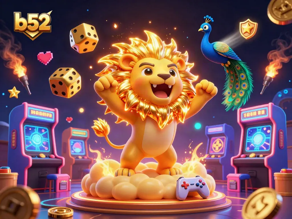 Spin the reels and win big at b52 casino with vibrant game elements and immersive 3D characters.