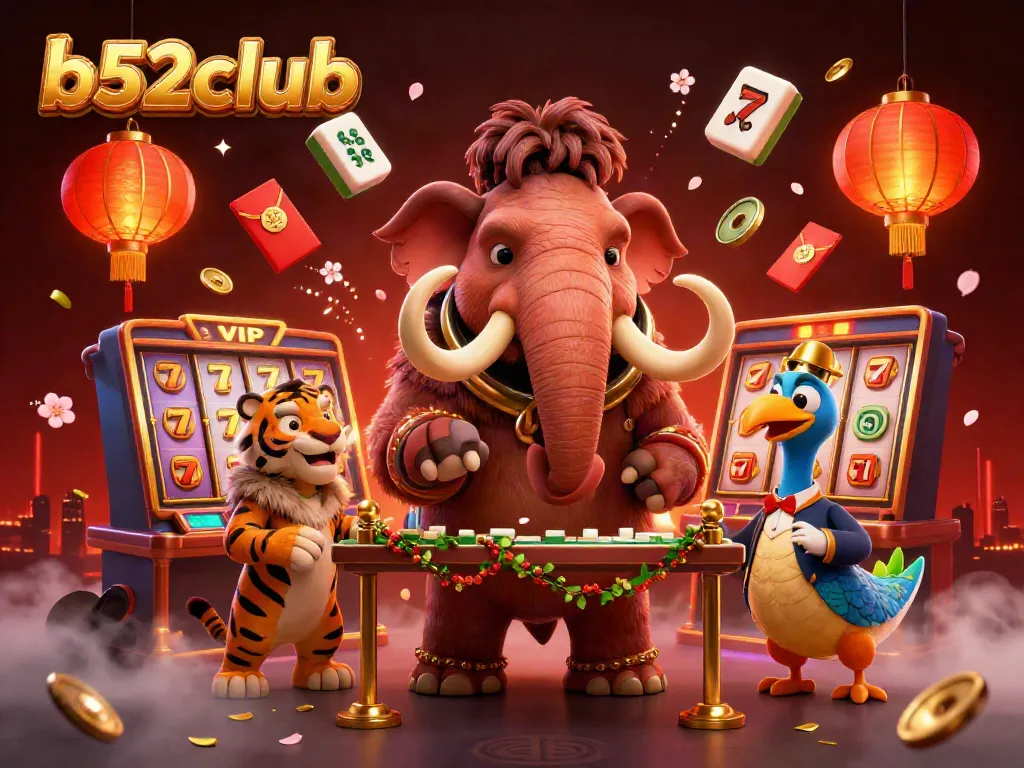 Experience the thrill of b52club with a lively casino scene featuring unique characters and exciting gaming elements.