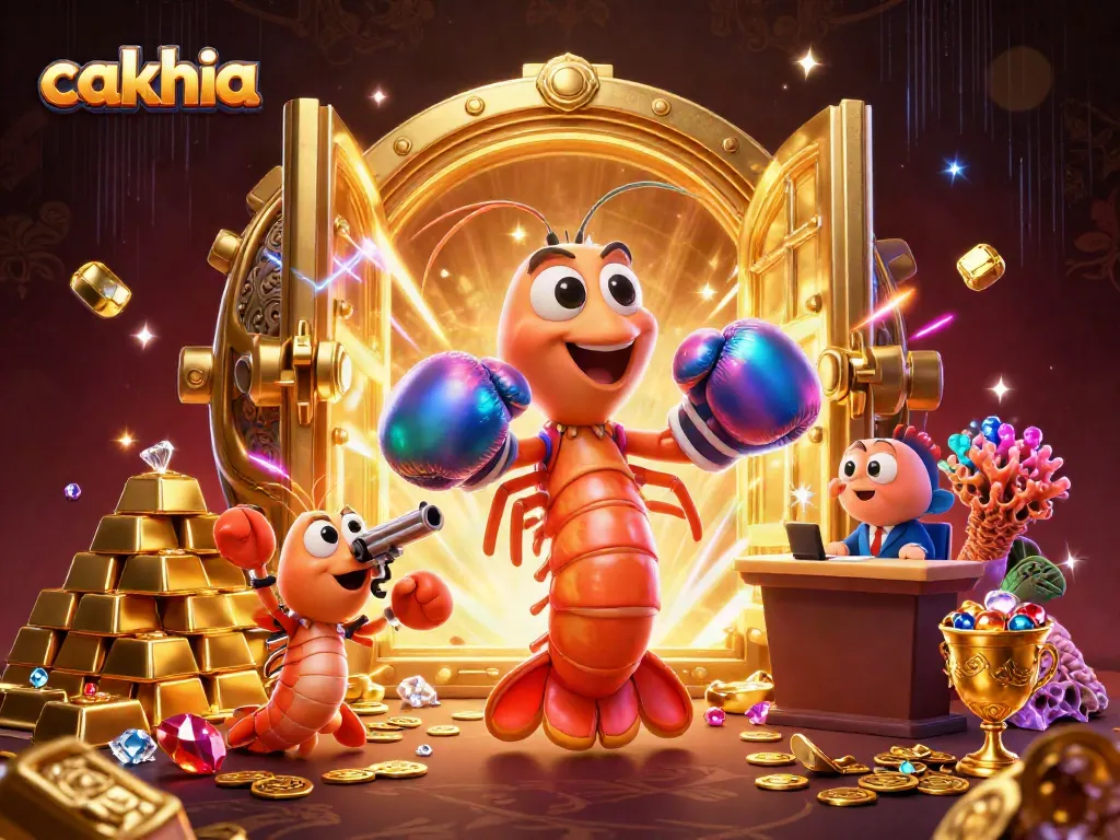 Cakhia offers thrilling gambling experiences with vibrant shrimp characters and rich treasures bursting out.