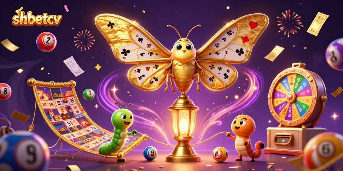 Experience dynamic casino fun with the shbetcv illustration of a colorful moth and vibrant lottery elements.