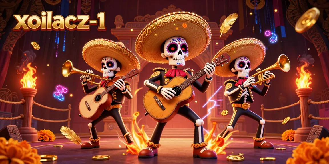 Xoilacz-1 offers unique gaming experiences with Day of the Dead mariachi band in a vibrant gambling scene.
