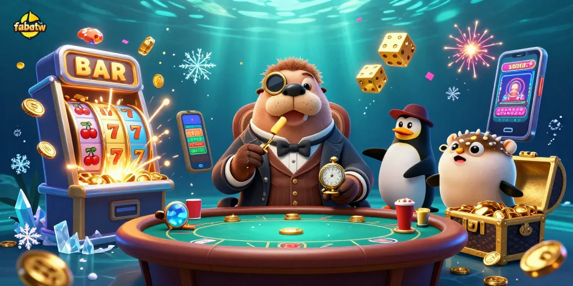 Experience exciting gameplay in fabetw's vibrant underwater casino with unique characters.