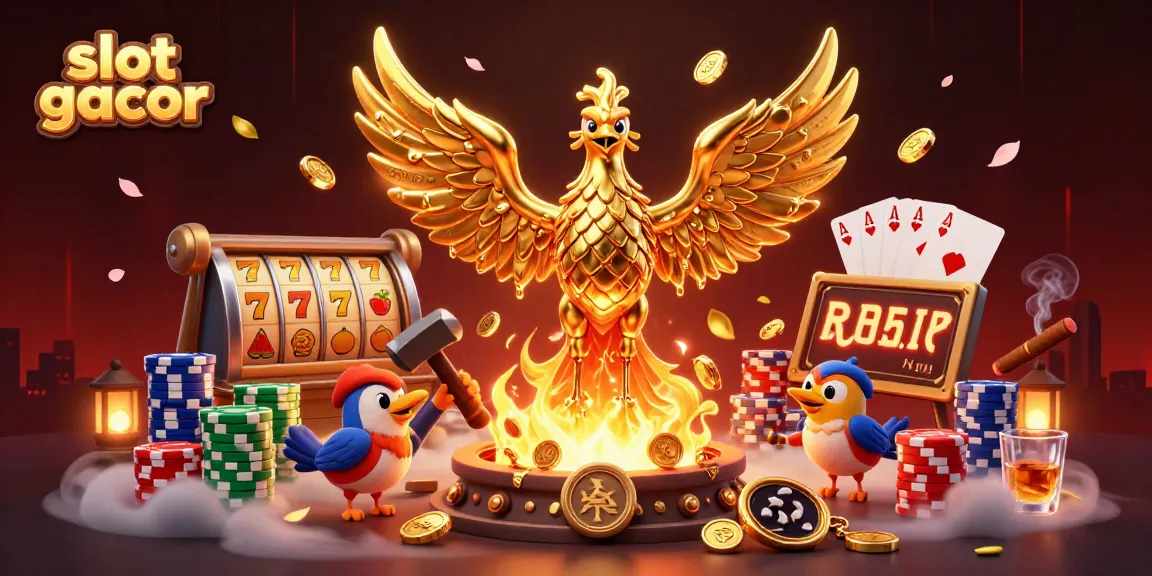 Experience the ultimate thrill of slot gacor with a golden phoenix and vibrant casino elements.