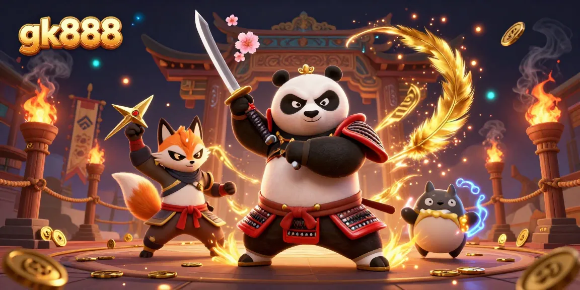 Gk888 mang đến chất lượng casino cao cấp với hình ảnh samurai và ninja ấn tượng.
